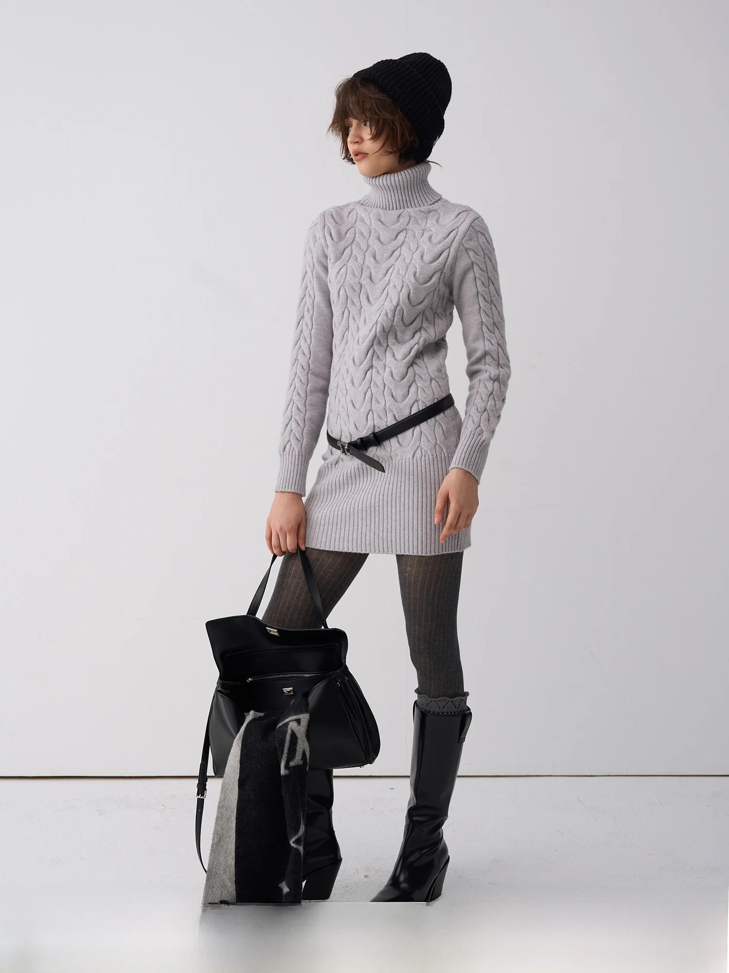 

Venus Weave Heavy Industry High Collar Slim Fit Dr Ele Thin Wrap around Skirt Autumn Winter Ci Walk Long Sve Dr