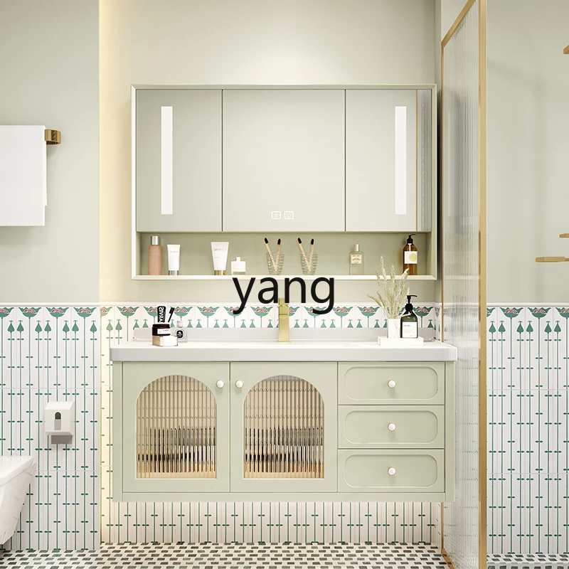 

TGF pastoral bathroom cabinet ceramic paint washbasin toilet oak smart washbasin