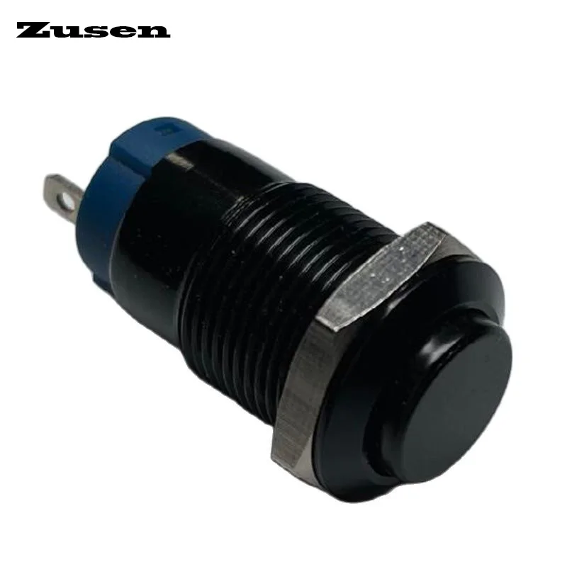 Zusen 12mm High Head Black Metal Push Button Switch On-off/Momentary Waterproof IP65