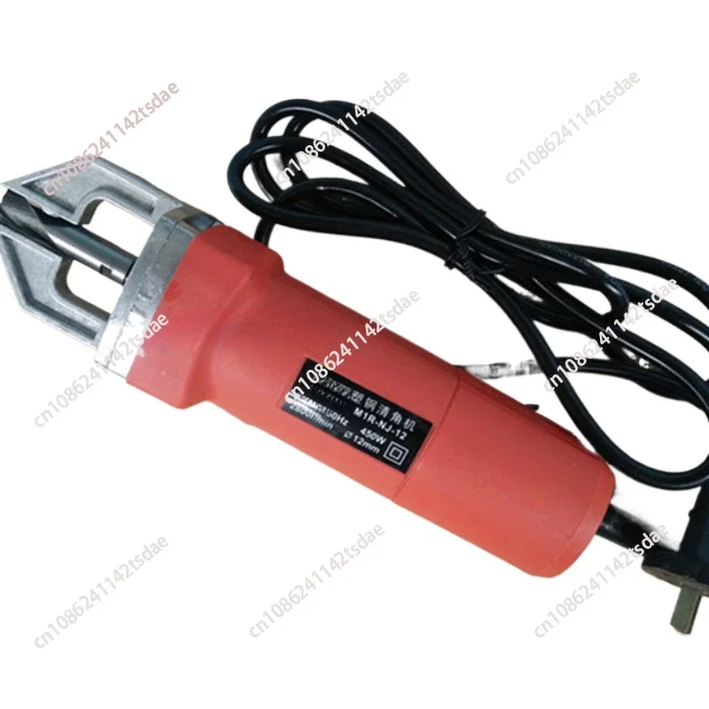 Portable electric corner milling tool for cleaning internal and external corner welds of plastic steel doors and windows