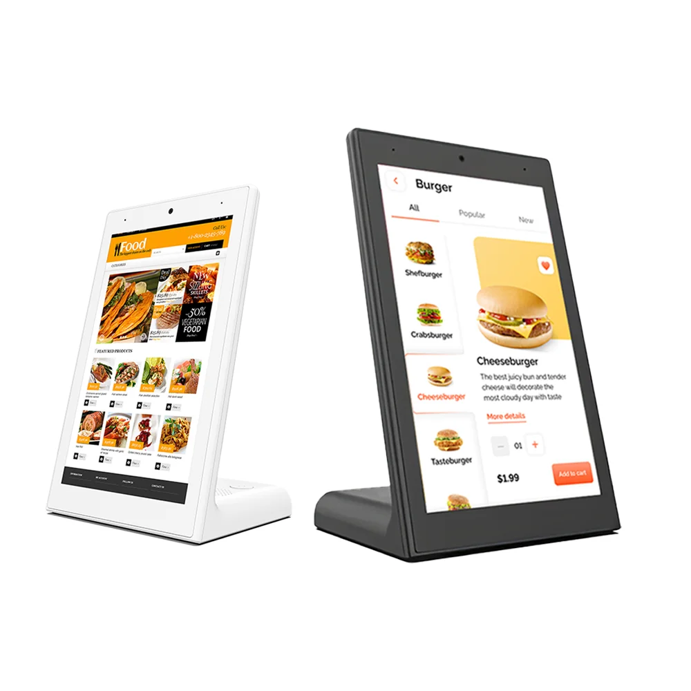 

MWE 8inch 10.1Inch Desktop L-type Android Tablet PC Restaurant Shop Menu Display Table Top LCD Digital Signage With Front Camera