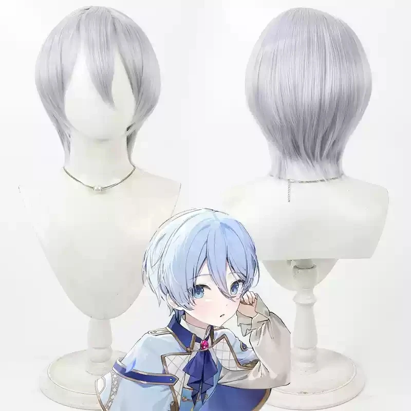 

Аниме-игровой проект Sekai Yoisaki Kanade, парик для косплея, короткие светло-голубые термостойкие парики из синтетических волос на Хэллоуин
