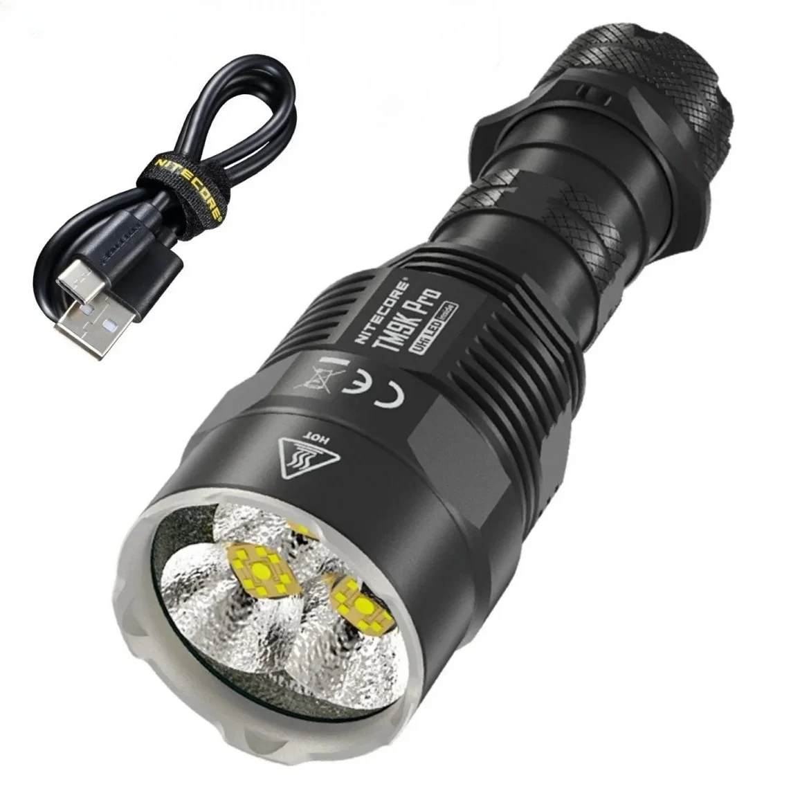 Nitecore TM9K Pro Power Rechargeable LED Hunting Flashlight UHi LED 9900LMS Spotlight+Floodlight Tactical Torch Light for Hiking