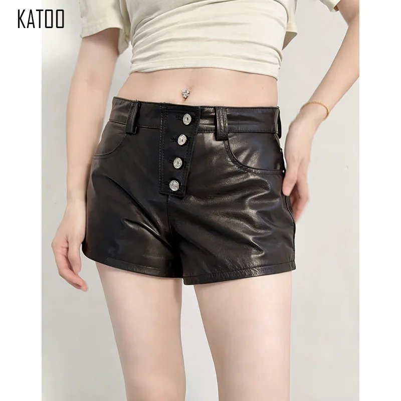 

Женские шорты Y2K Streetwear с низкой талией из натуральной овчины, весна-лето, из кожи растительного дубления, сексуальные облегающие шорты-хотпэнты, шорты-ботфорты