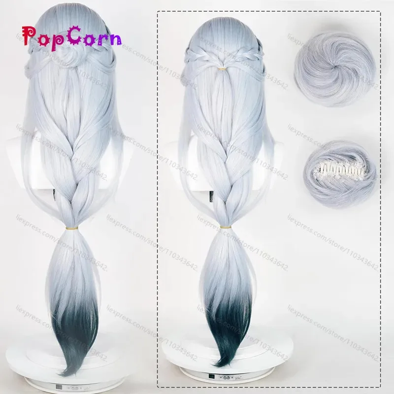 

2025 yiyiLantern Rite ShenHe Frostflower Dew 100cm Long Silver Blue Gradient Wig Cosplay Anime Heat Resistant Synthe