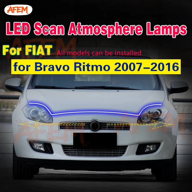 Fog Light For Fiat Bravo Ritmo 2007-2016 Car LED Fog Lamp Daytime Running Light DRL 12V Scan Starting Decorative Atmosphere Lamp view 2