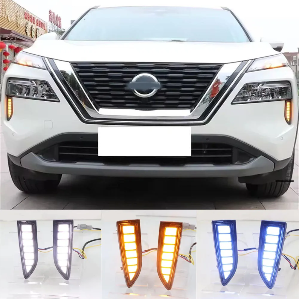 

Auto Accessories Front Fog Lamp Led Drl For Nissan X-Trail Rogue 2021 2022 Daytime Running Light Daylight