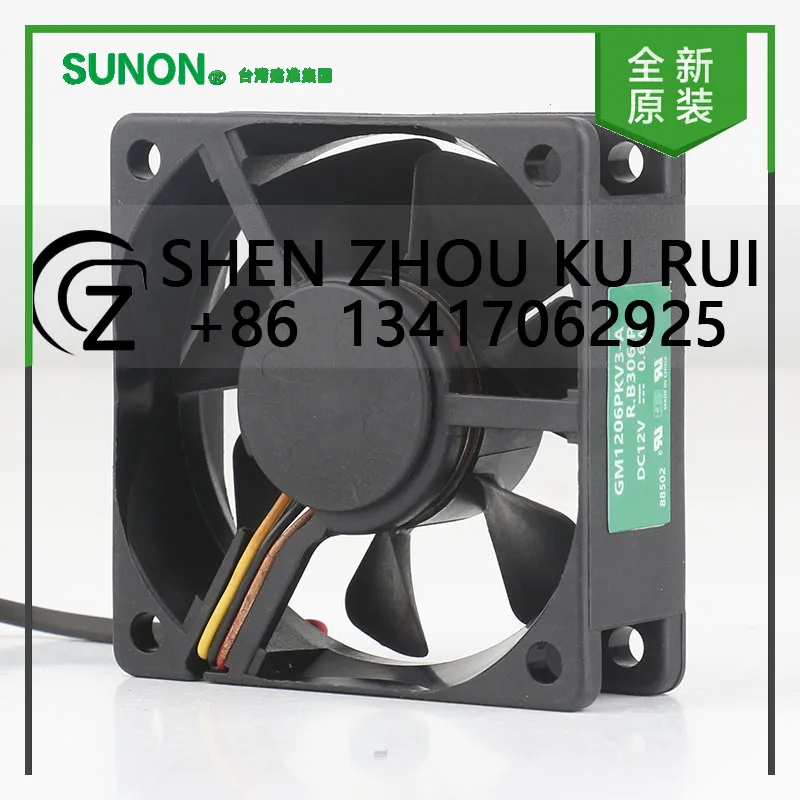

New Sunon 5V 24V 48V DC 12V 0.6W AC EC 6020 60X60X20MM 6CM Projector Silent maglev inverter three wire GM1206PKV3-A cooling fan