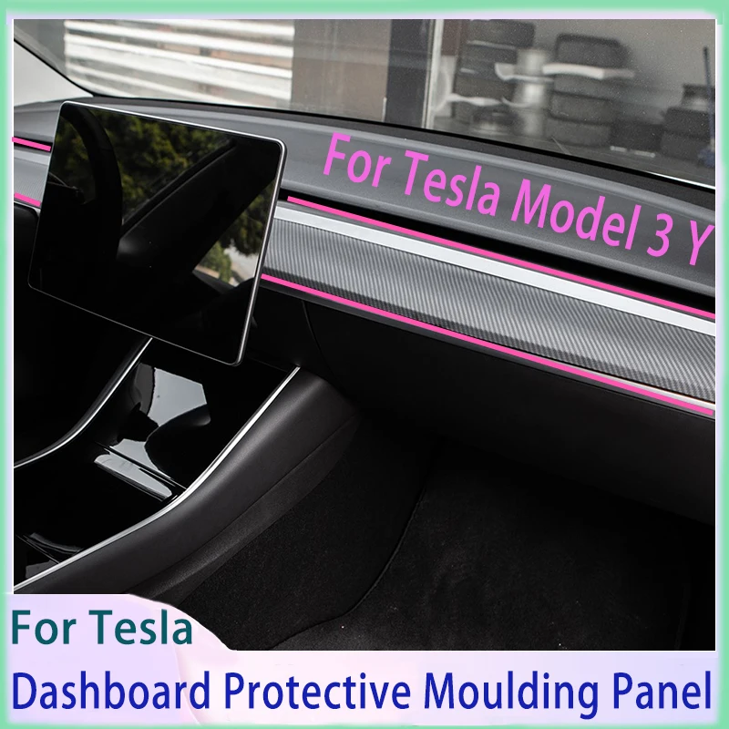 

For Tesla Model 3 Y ABS Side Trim Car Interior Subsection decoration Dashboard Protective Moulding Panel car accessories