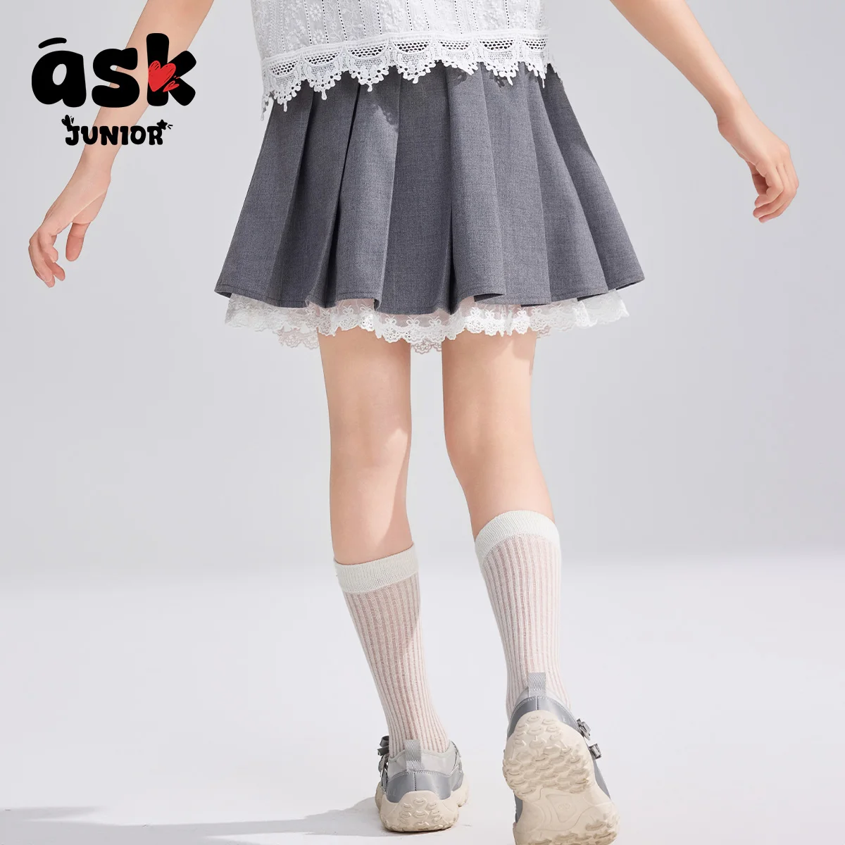 اسأل جونيور الصيف أكاديمية نمط الباليه نمط الأوسط كبار السن الأطفال مطوي تنورة الدانتيل الفتيات نصف تنورة الأميرة تنورة قصيرة #3