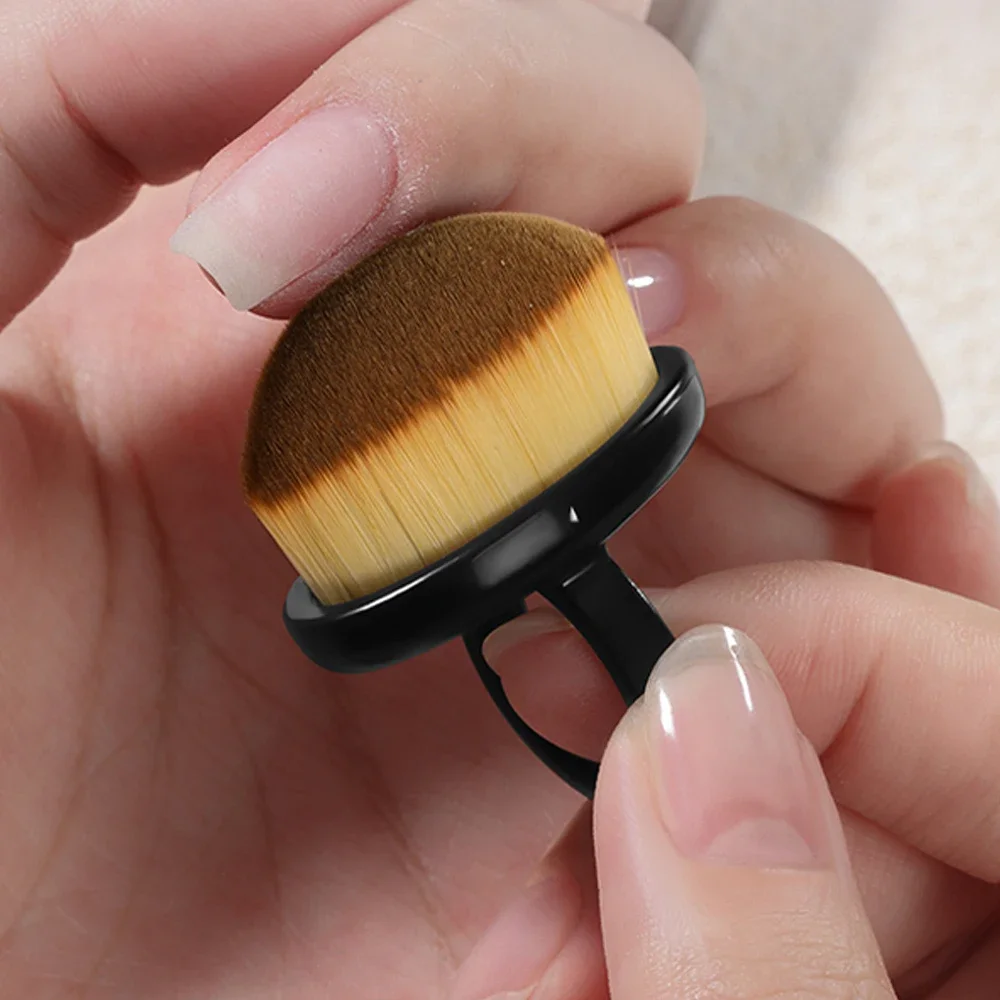 المهنية مسمار الغبار فرشاة رسومات أظافر فرشاة حلقة على شكل إزالة هلام البولندية الغبار أداة تنظيف النساء مانيكير الملحقات #4