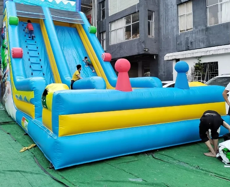 

2023 New Customized Giant PVC Lake Water Blue and Yellow Single-lane Slide Commercial Children's Inflatable Water Slide