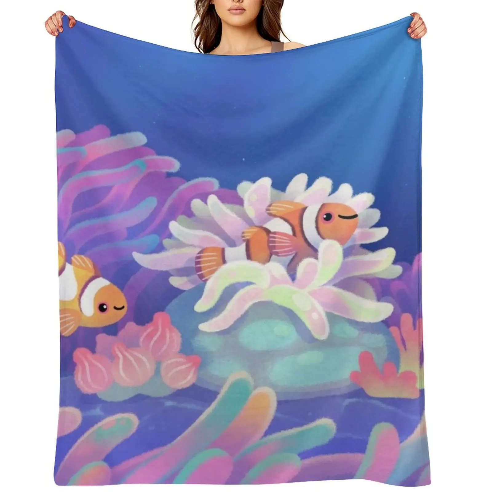 

Anemone home Throw Blanket Polar anime Plush Bed covers Blankets
