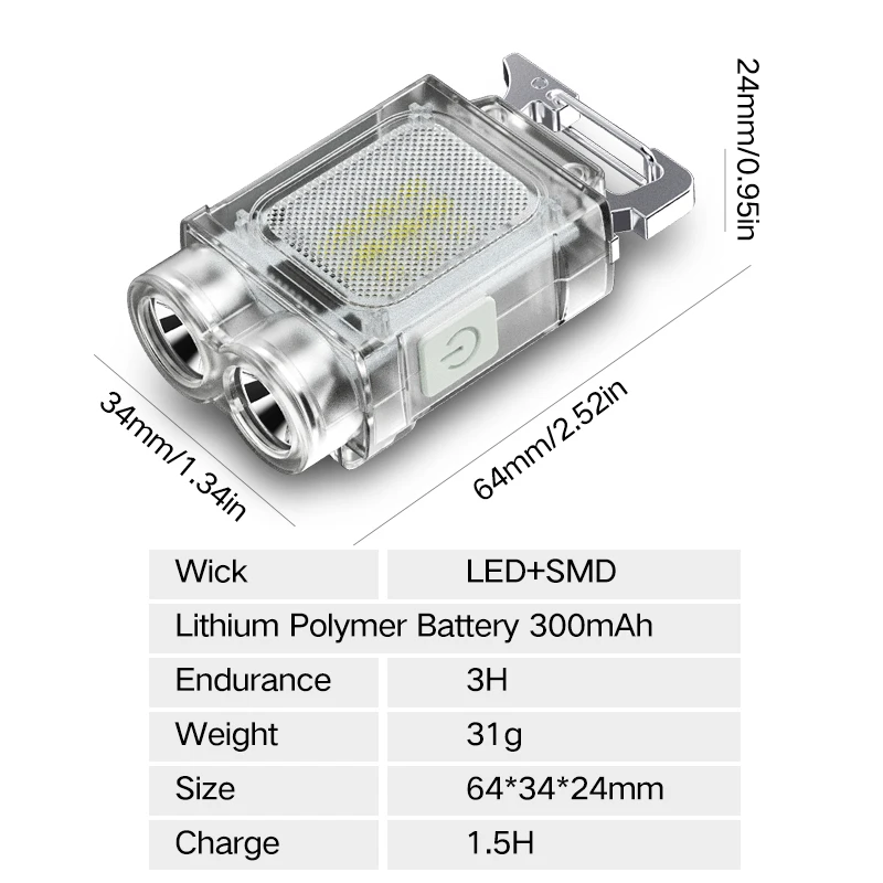 Keychain led light Magnetic flashlight Charging Mini portable light Maintenance Portable ultra bright work light Outdoor camping