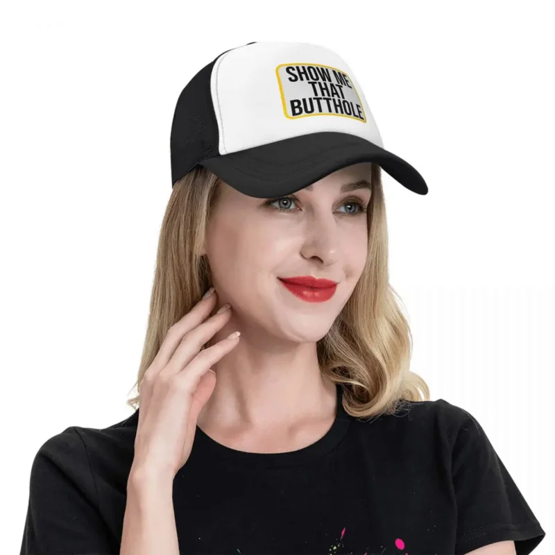 Gorra de béisbol Y2K Punk Show Me That Buttle para hombre y mujer, gorro de camionero con cita sacrática de Humor transpirable, Snapback deportivo, Verano