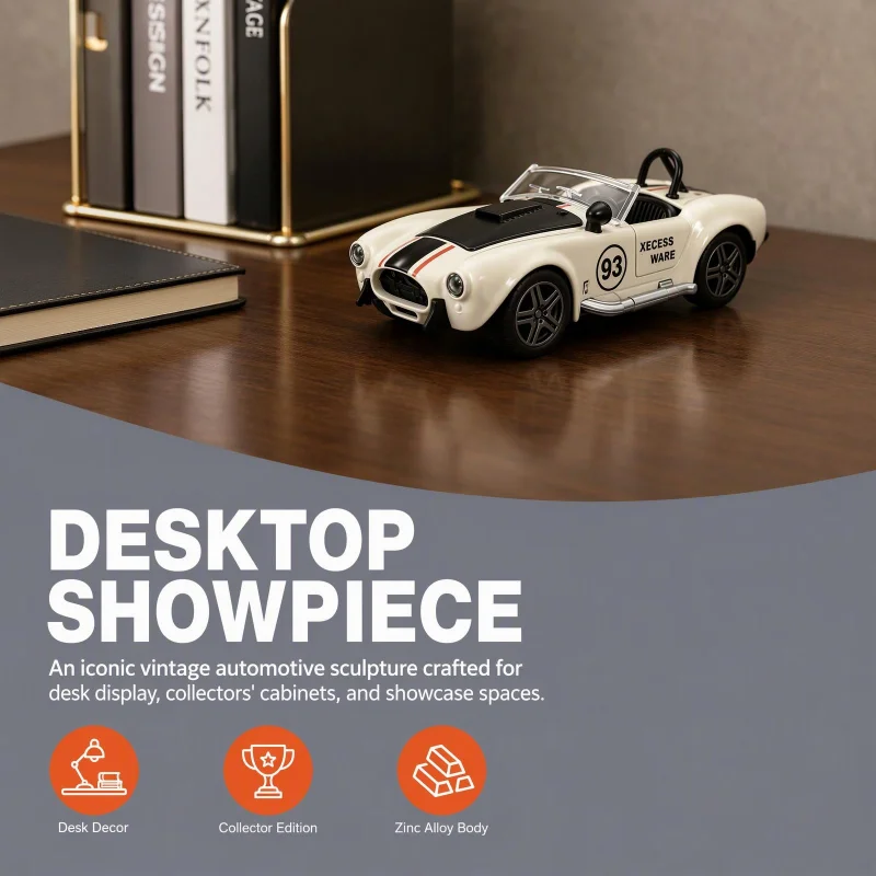1:36 Scale Retro Convertible Alloy Car Model, Die-Cast Racing Car with Opening Doors, Hood, and Trunk, a Collectible Gift.