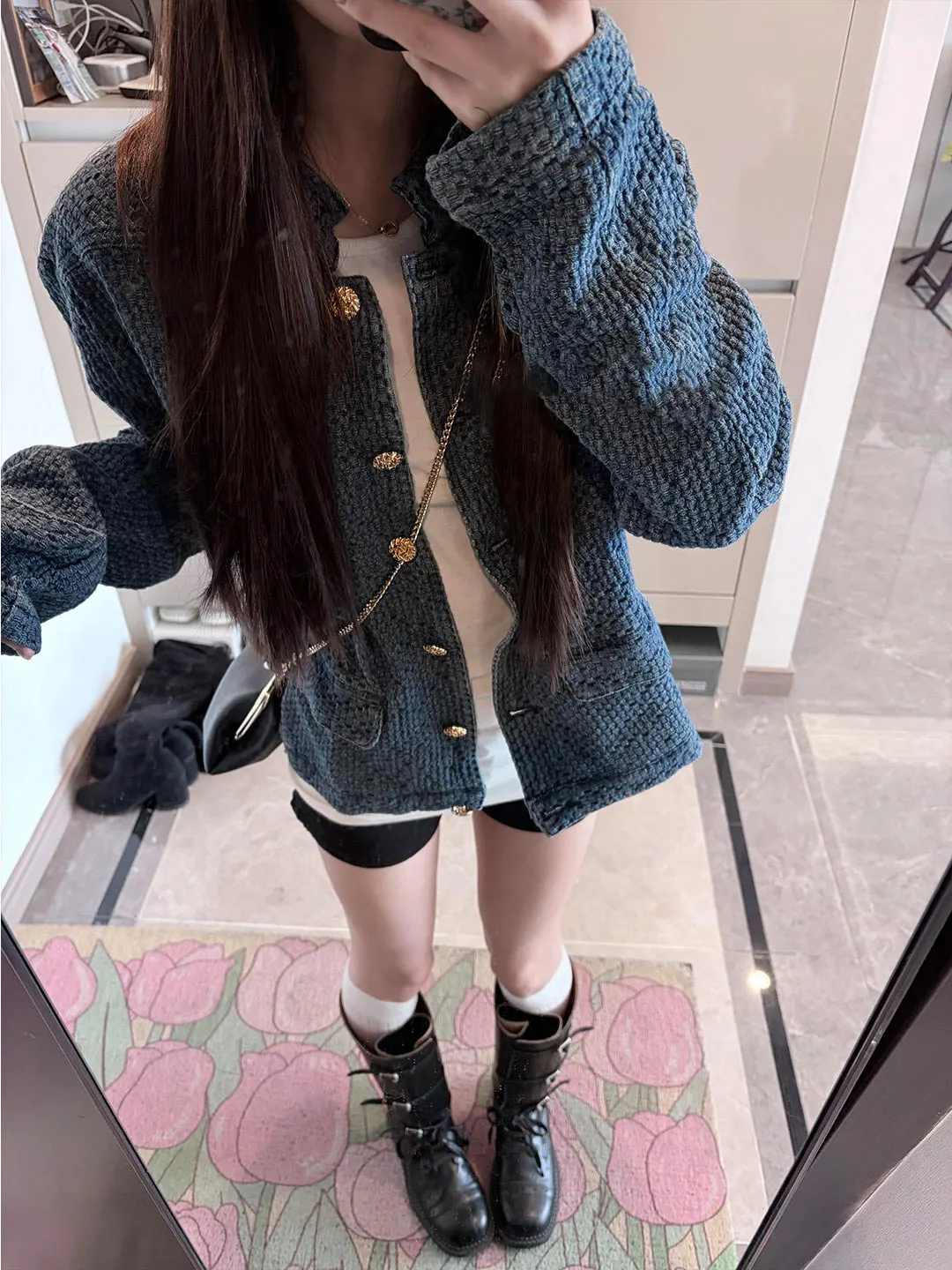 Blue Denim Jacket Women's Casual Style Spring New plus Size Sister Fragrant Trendy Top Slimming American Style Short Coat