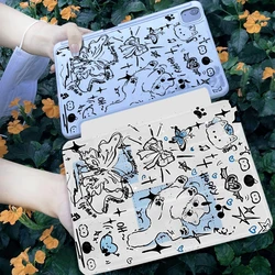 Tablet Case for IPad 10th Generation IPad Air 5 Air 4 10.9 Pro 11 2nd 3rd 4th Ipad 3 10.5 Inch Kitten Butterfly Doodle Cover