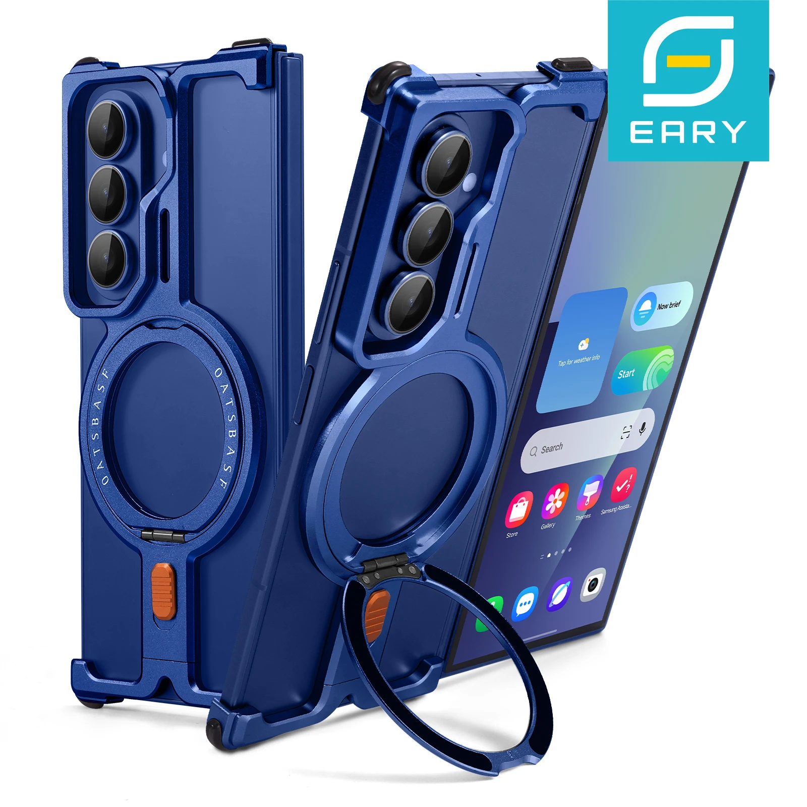 

Бескаркасный чехол Eary для Samsung Galaxy Z Fold 7 Magsafe с 360° ° Поворотная подставка Магнитная беспроводная зарядка Алюминиевый чехол для телефона