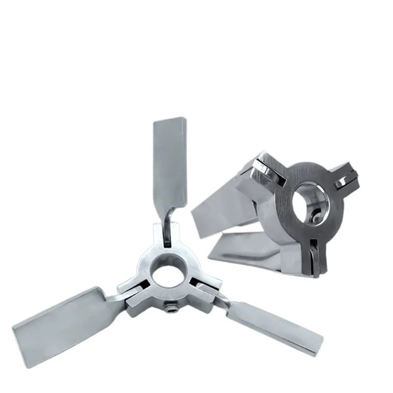 150mm 304 Stainless Steel Folding Stirring Paddle Three-Blade Umbrella Impeller for Small Mouth Bucket