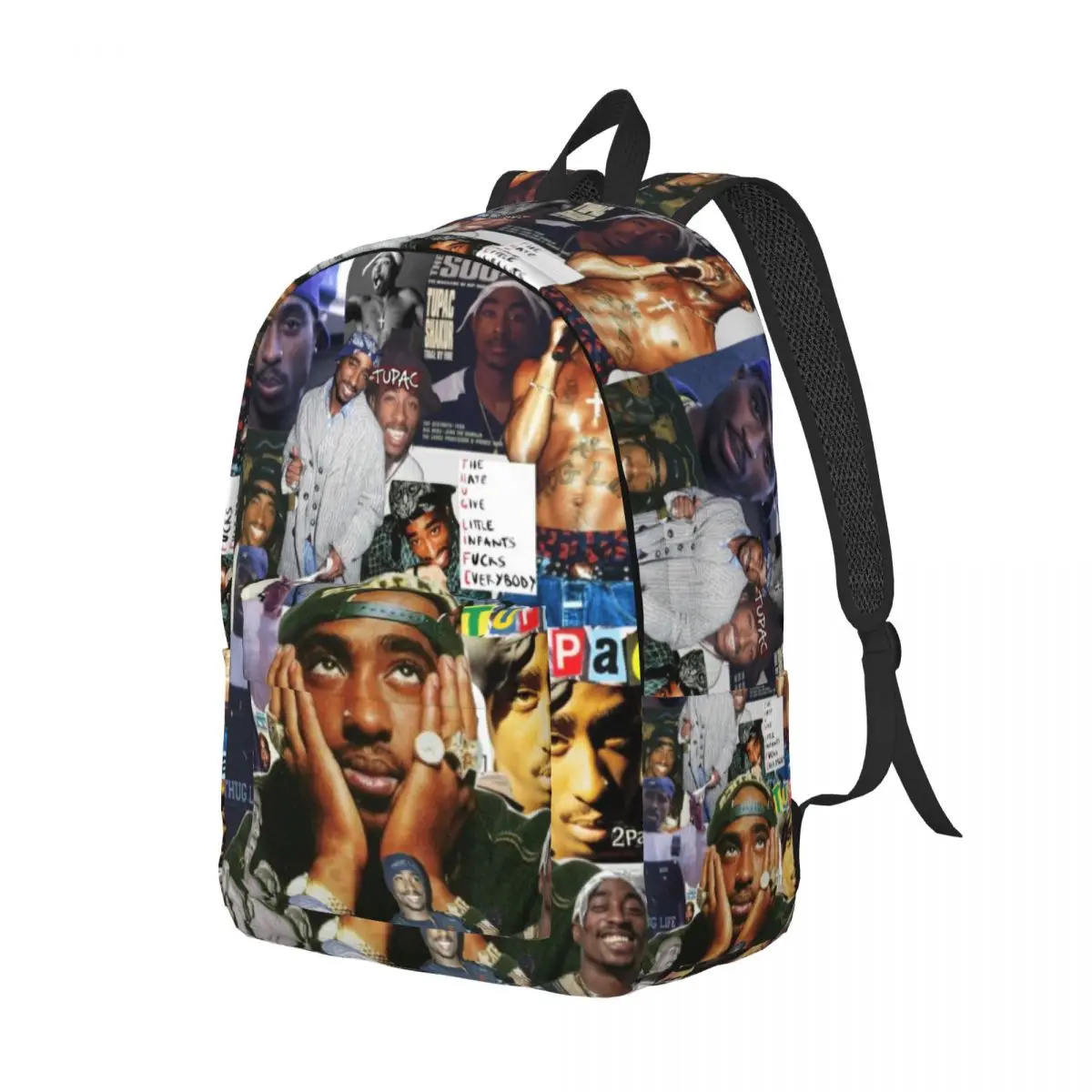 Tupac 2pac Student School Bookbag Canvas Daypack Elementary High College Travel Bags