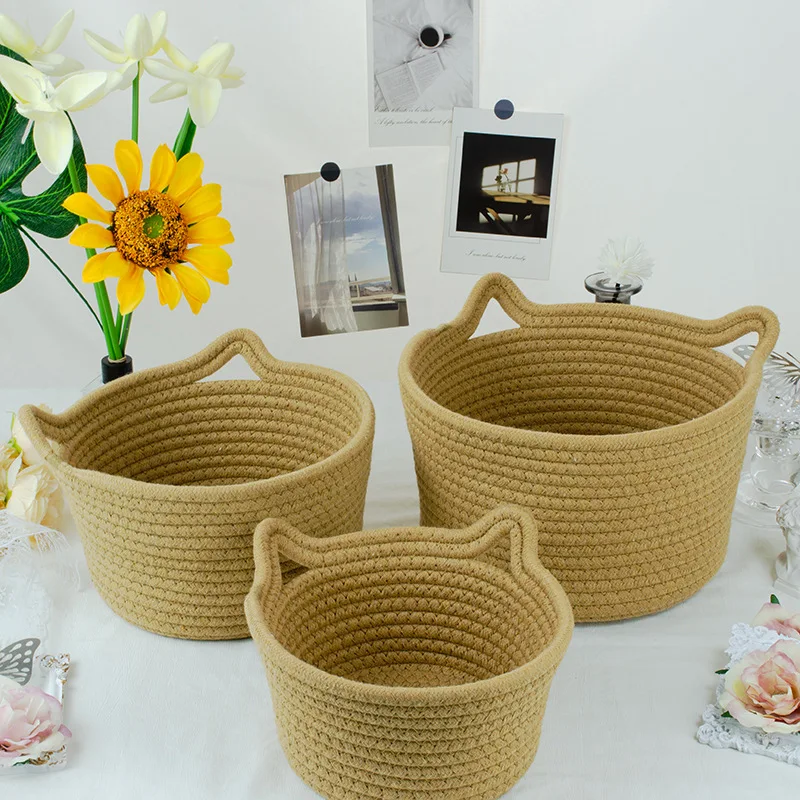 Hand-Woven Cat Ear Baskets Are They Practical Desk Organizers — view 1