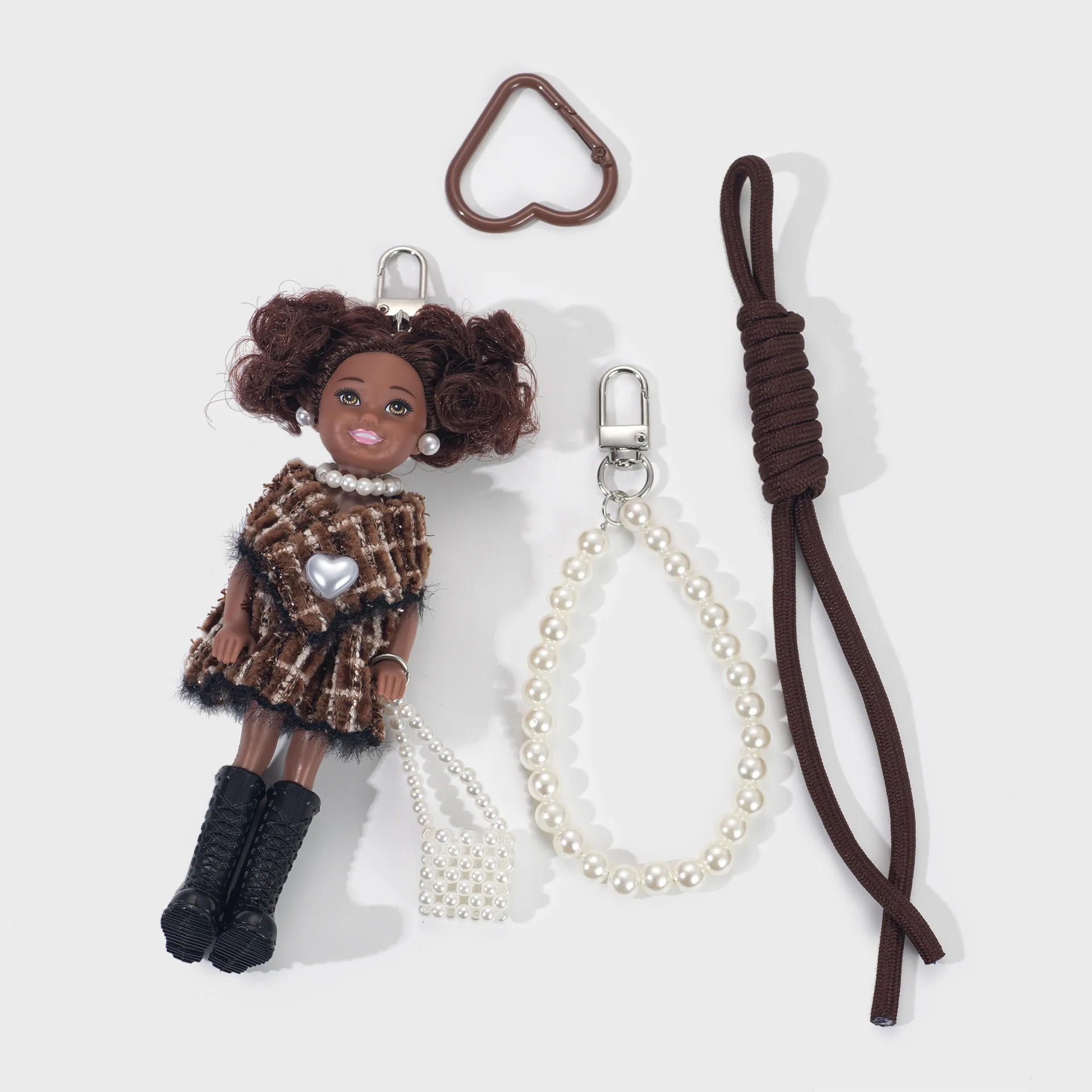 Version coréenne petit Style parfumé peau noire africaine princesse poupée pendentif porte-clés Premium sens mode sac décor mignon cadeau