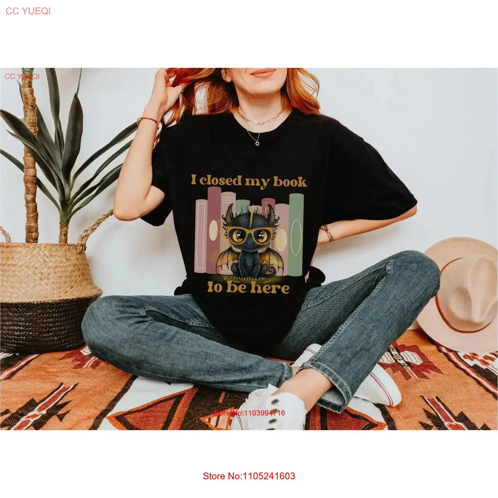 Bookdragon T Shirt I Closed My Book To Be Here Dragon Reading Bookworm Lover s Bookish for Women vintage Washed Comfortable