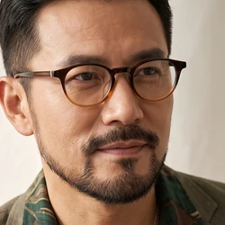 Vintage Small Round Eyeglasses Frame for Men Women's Retro Circle Rim Honey Fade Eyewear High Power Diopter Prescription Glasses