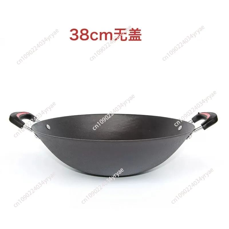 Cast Iron pan big Pot Round Bottom Wok Uncoated Non stick double ear Fryin pan Casserole selected kitchen pots  cookware