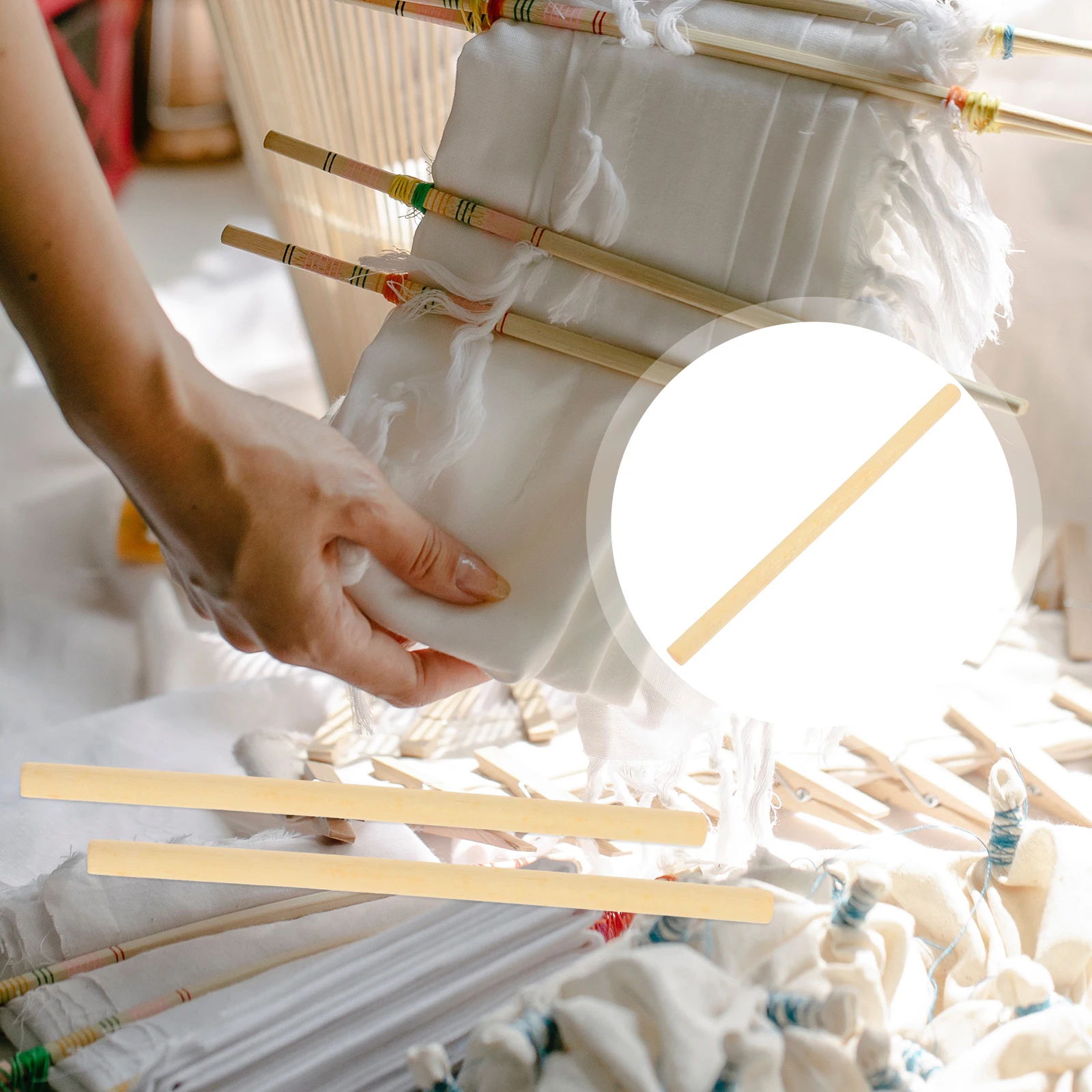 

Wooden Rods for Tapestry Mini Flags DIY Accessories Woven Supplies Light Brown Durable Practical Decorative Family Home