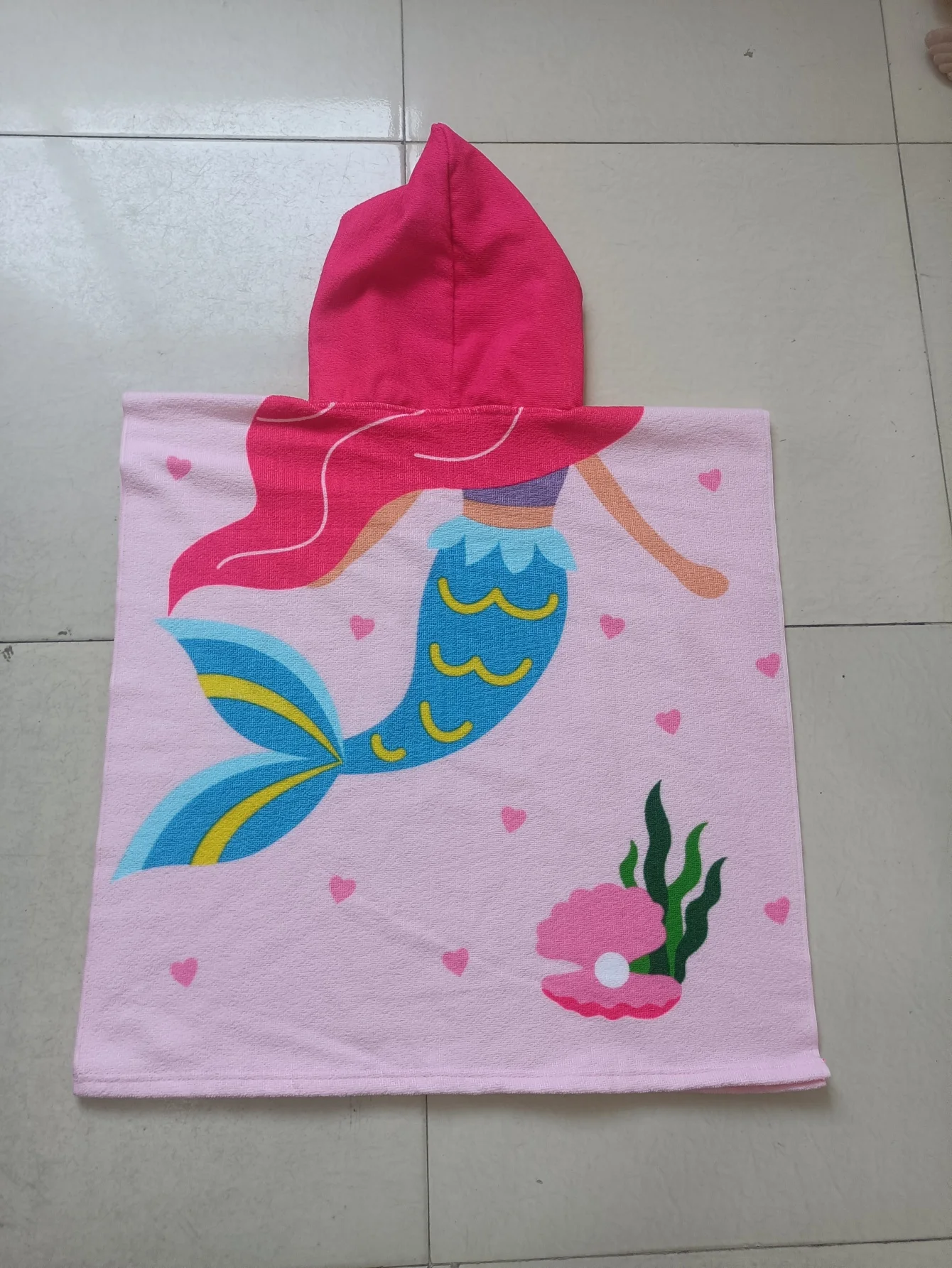 Beach Towel For Kids Hooded Bath Towel Poncho Kids Towel Microfiber Baby Towel For Girls 2-6 Years Bathroom Beach Swim Cover (Me