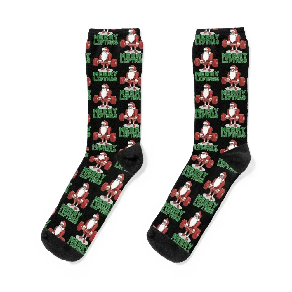 Powerlifting Santa Deadlift Merry Liftmas Socks sheer Crossfit japanese fashion winter Luxury Woman Socks Men's