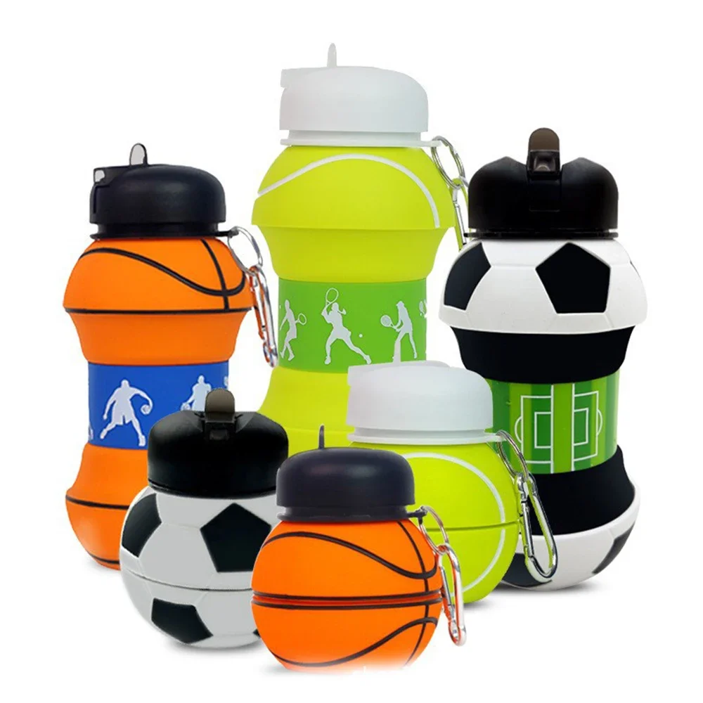 Fold Water Bottle Cups Mug Outdoor Sport Basketball Football Baseball Tennis Golf Leakproof Portable Water Bottle Fatherday Gift