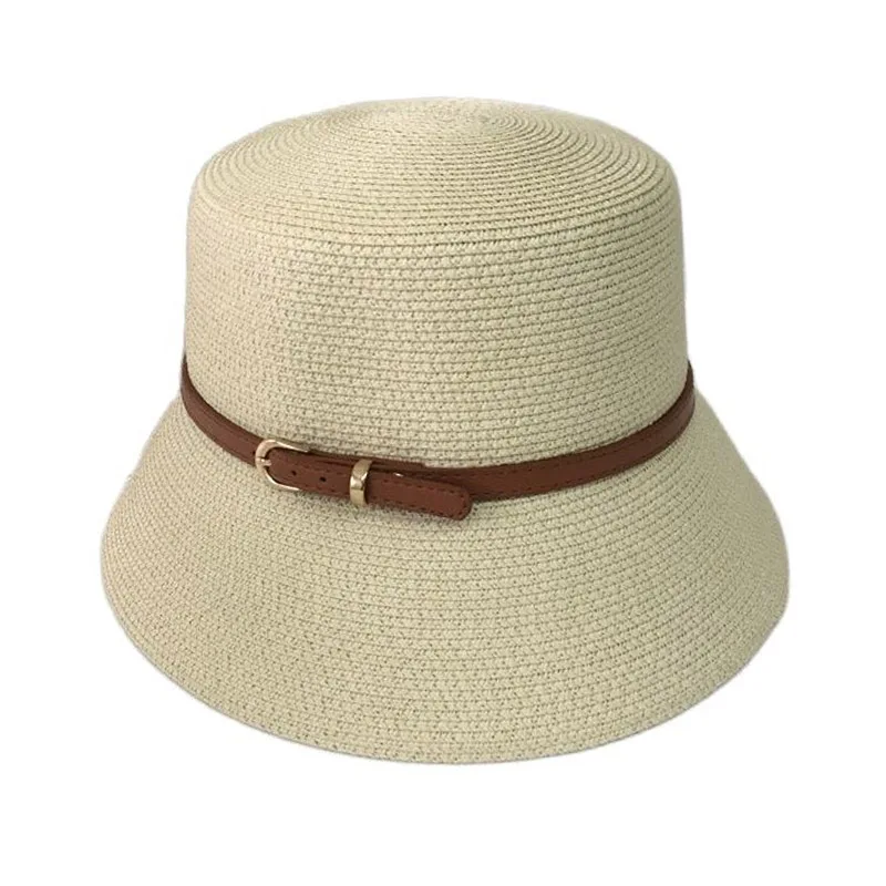 Retro straw bell hat Audrey Hepburn French Vintage Hat Straw Bob Cap Women's Bell Shape Hat High Quality