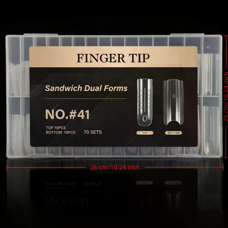 140/280 قطعة ساندويتش أشكال أظافر مزدوجة ملحقات-أشكال مزدوجة قالب سفلي طويل مربع اللوز مسمار الفن أشكال مانيكير أداة #6