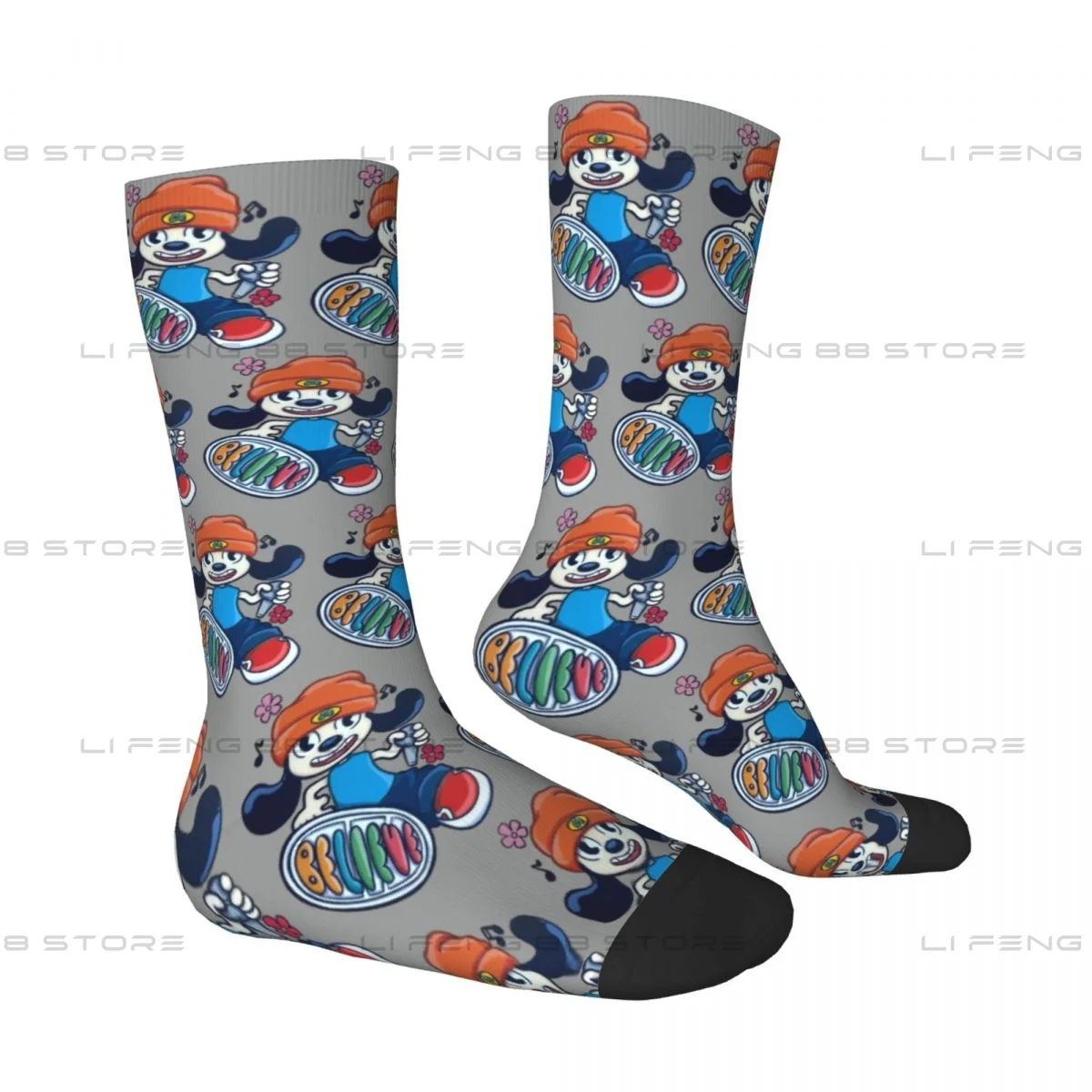 BELIEVE Parappa The Rapper Unisex Winter Socks Hip Hop Happy Socks Street Style Crazy Sock