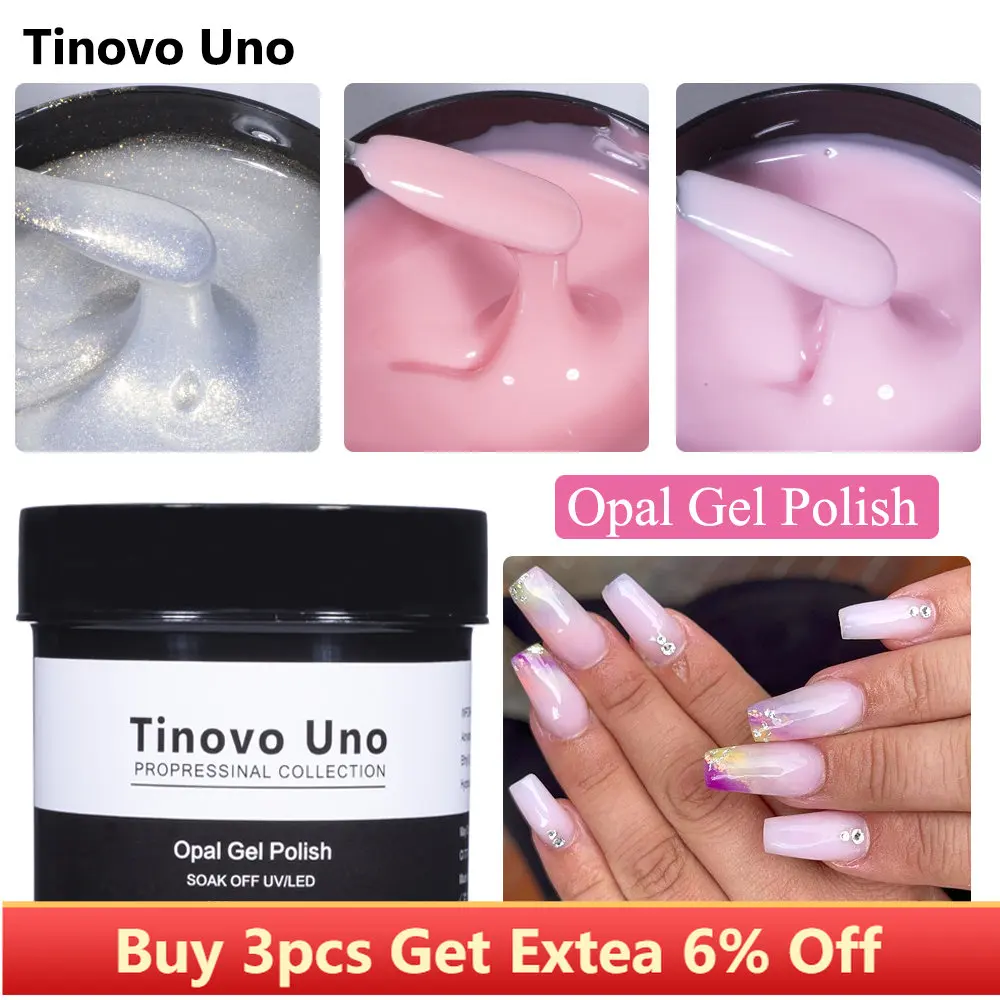 Tinovo Uno 150g Opal Gel Nail Polish Thick Nude Color Semi Permanent Vernis UV Nailpolish Shimmer Jelly Natural Gellak for Nails