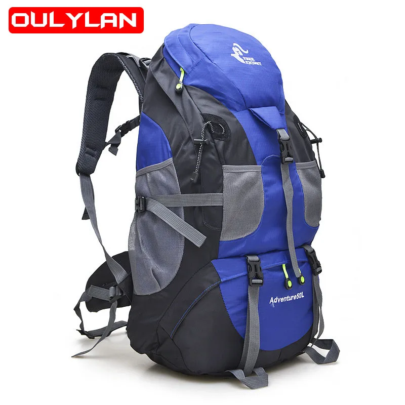 2023 Outdoor 50L Travel Backpack Men's Women's Camping Hiking Rucksack Sports Ultralight Polyester Mountaineering Bag