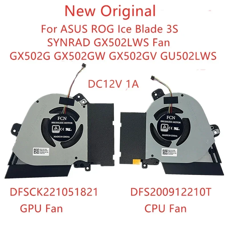 

Новый оригинальный охлаждающий вентилятор для ноутбука ASUS ROG Ice Blade 3S SYNRAD GX502LWS Fan GX502GG X502GW GX502GV GU502LWS DFS 200912210 Т 12В