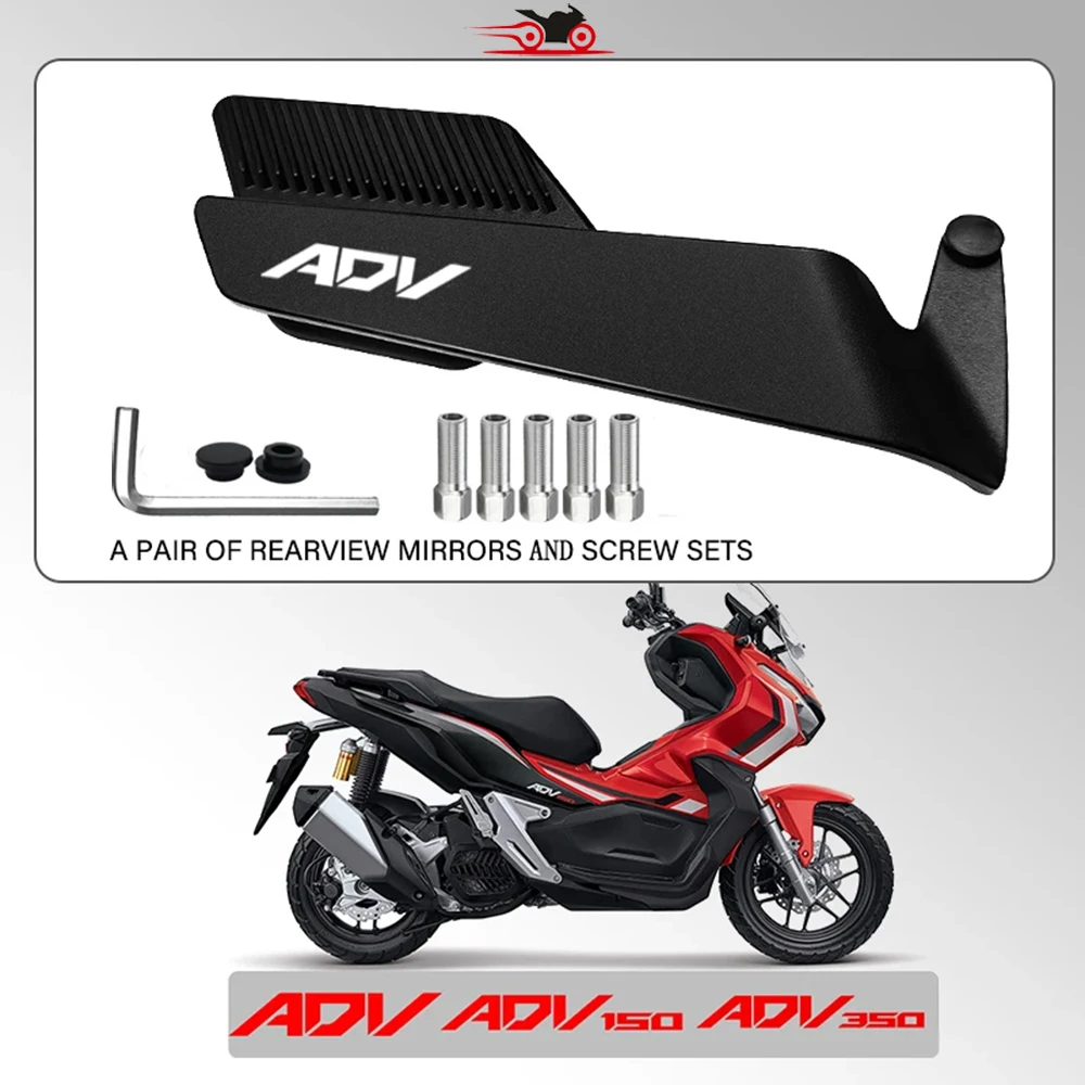 Track Certified Wide-angle Motorcycle Fixed Wind Wing Rearview Mirror For ADV PCX HONDA PCX125 PCX150 PCX ADV 350 ADV150 ADV350