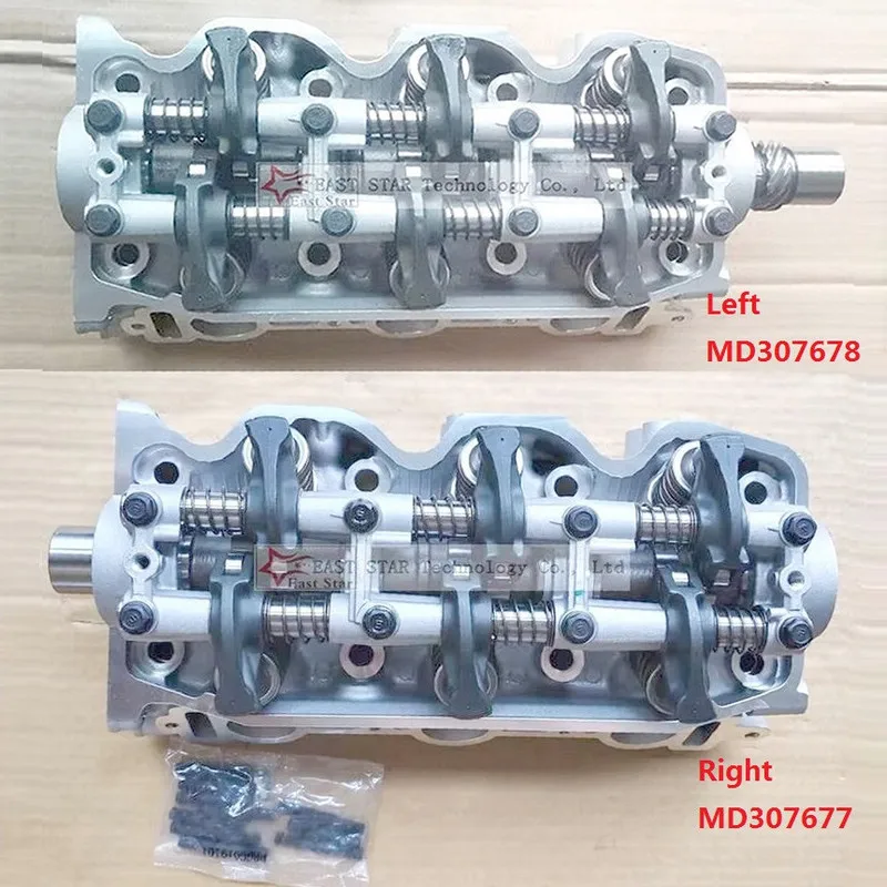 2pcs R+L V6 6G72 G6AT Complete Cylinder Head Assembly ASSY MD307677 For Mitsubishi V33 E-V43W Pajero Shogun Montero Pick-up 3.0L