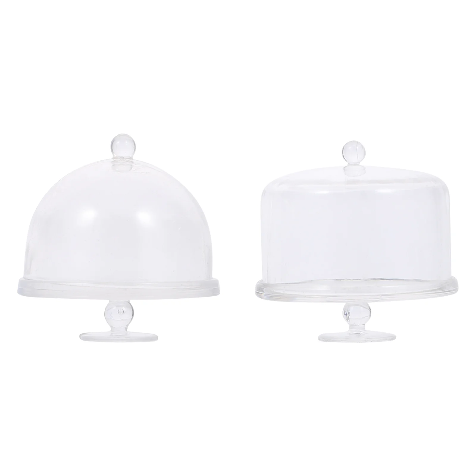 

2 Pcs Food and Play Accessories Mini Cake Stand Toy Dollhouse Miniatures Lightweight Dome Plastic Stuff Children's Toys