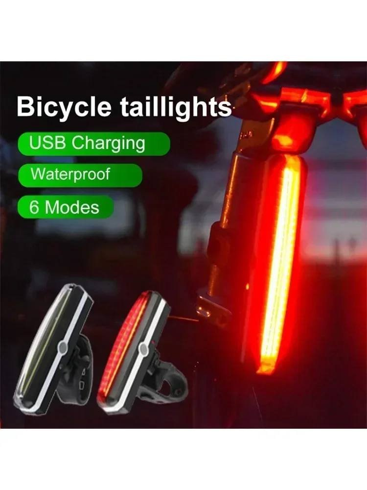 AliExpress Bike Rear Light Highlight COB LED Tail Light Waterproof Bicycle USB Rechargeable Mountain Riding