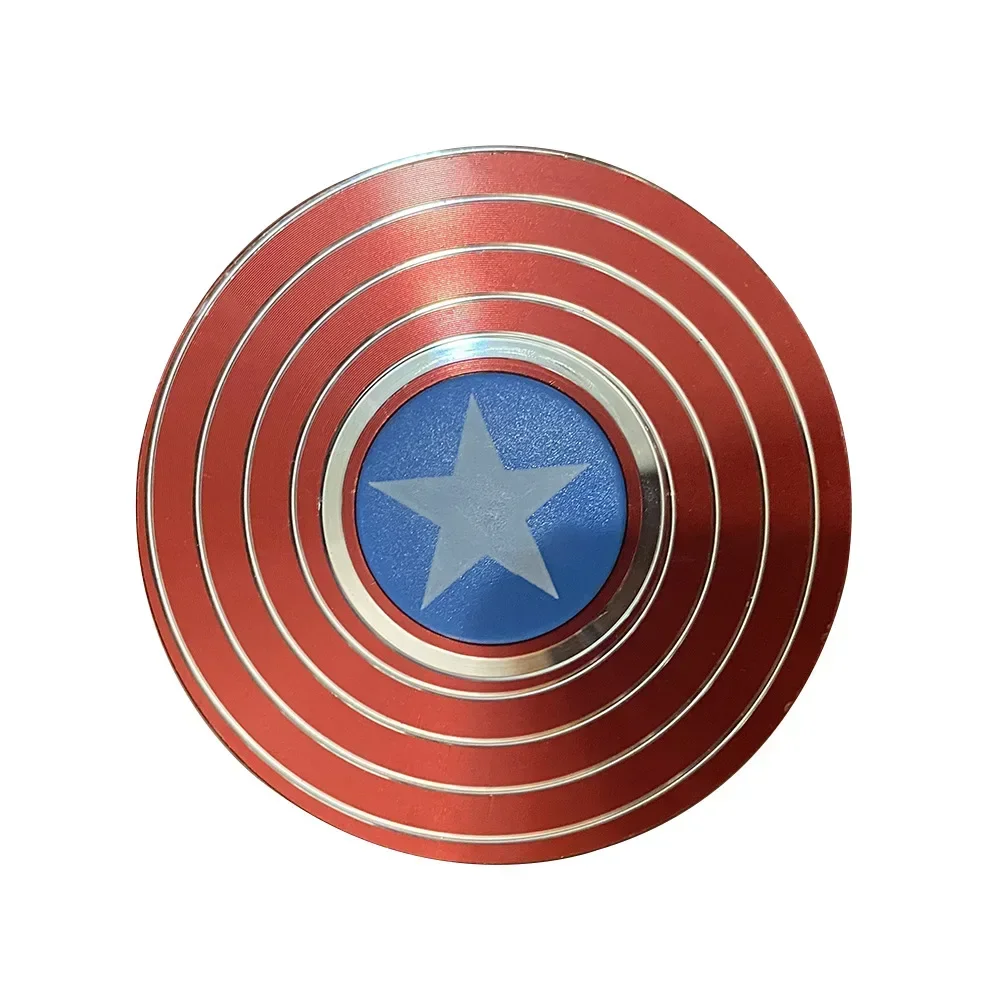 New Round Shield Aluminium Fidget Spinner Superhero Fast Bearing Finger Hand Spinner Adult Stress Relief Toy Anti Stress Fidget