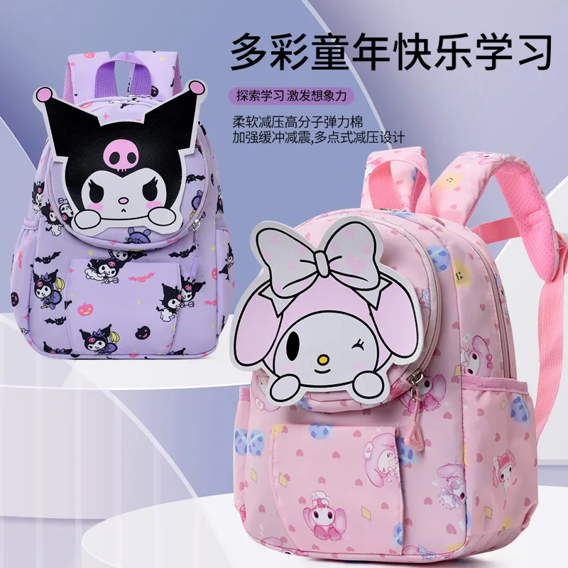 

Hot Sanrios Kids Hellokittys Backpack Cinnamoroll Kuromi Pochacco Anime Shoulders Bag Cartoon Outdoor Storage Bag Cute Girl Gift