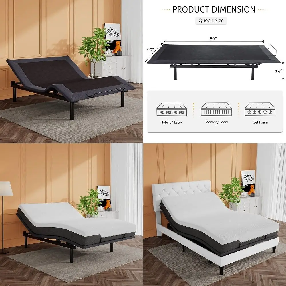 

and Son Essential Adjustable Bed Base Frame Only, Easy Assembly, Head and Foot Lift, Memory Positions, Zero Gravity, Wireless R
