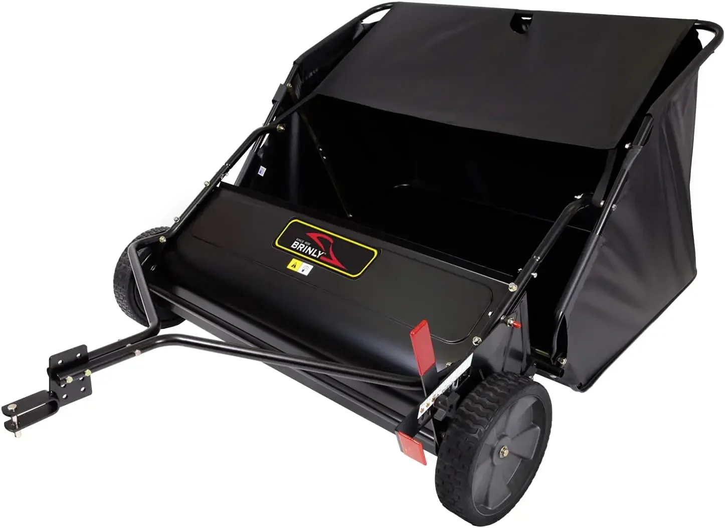 

42" Tow-Behind Lawn Sweeper with Universal Hitch Full-swing Hamper with Pull Cord and T-handle for Easy Dumping