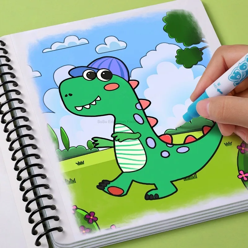 Children's Magical Water Drawing Notebook Reusable Graffiti Water Drawing Notebook Water Pen Coloring Drawing Set