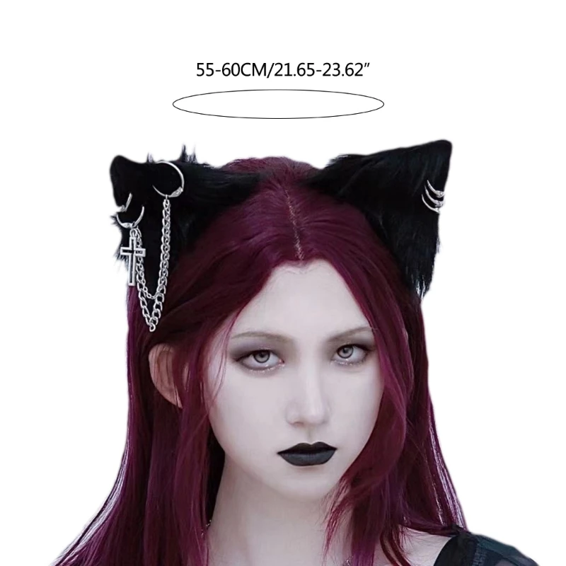 Lolita Gothic Beast Ear Hair Clip Anime Show Maid Cosplay Hairpin Women Punk Plush Cat Ear Party Costume Hair Barrettes Decor